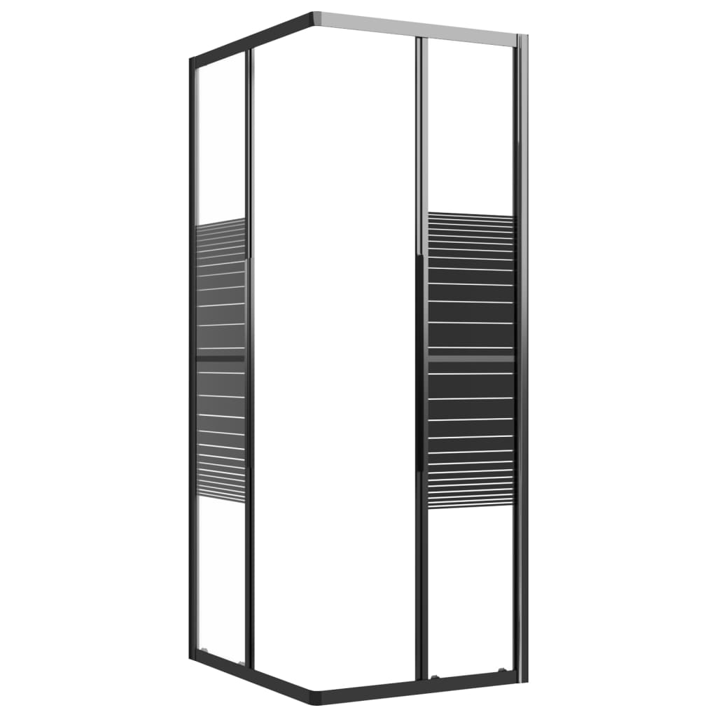Prugasta tuš-kabina ESG 90 x 70 x 180 cm crna