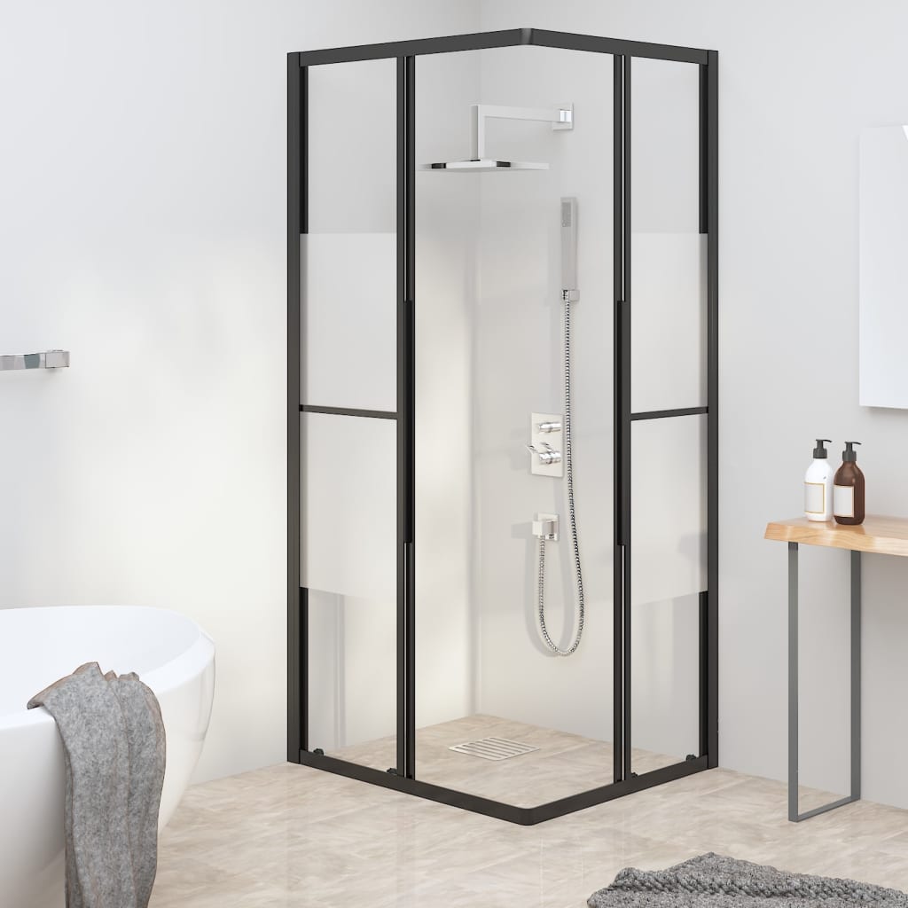 Tuš-kabina polumatirana ESG 90 x 70 x 180 cm crna