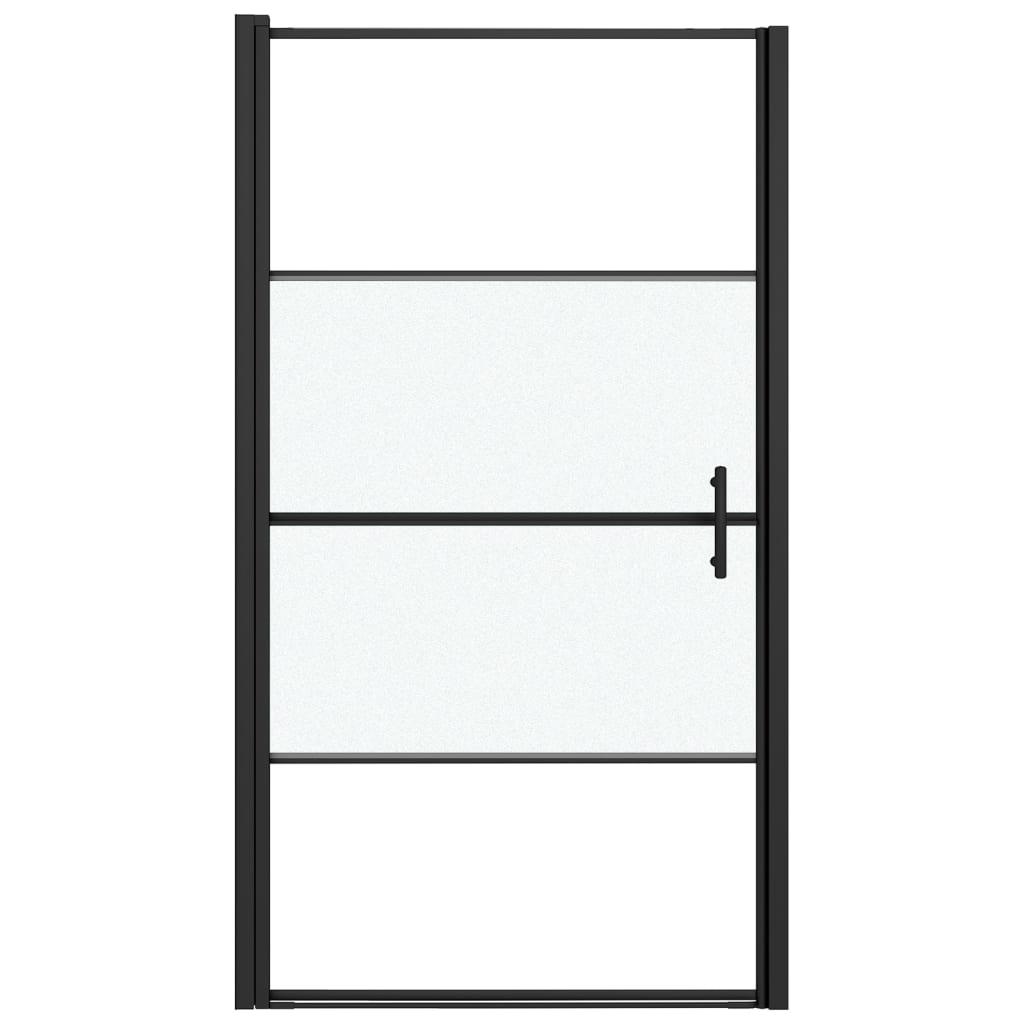 Vrata za tuš-kabinu 100x178 cm napola mutno kaljeno staklo crna