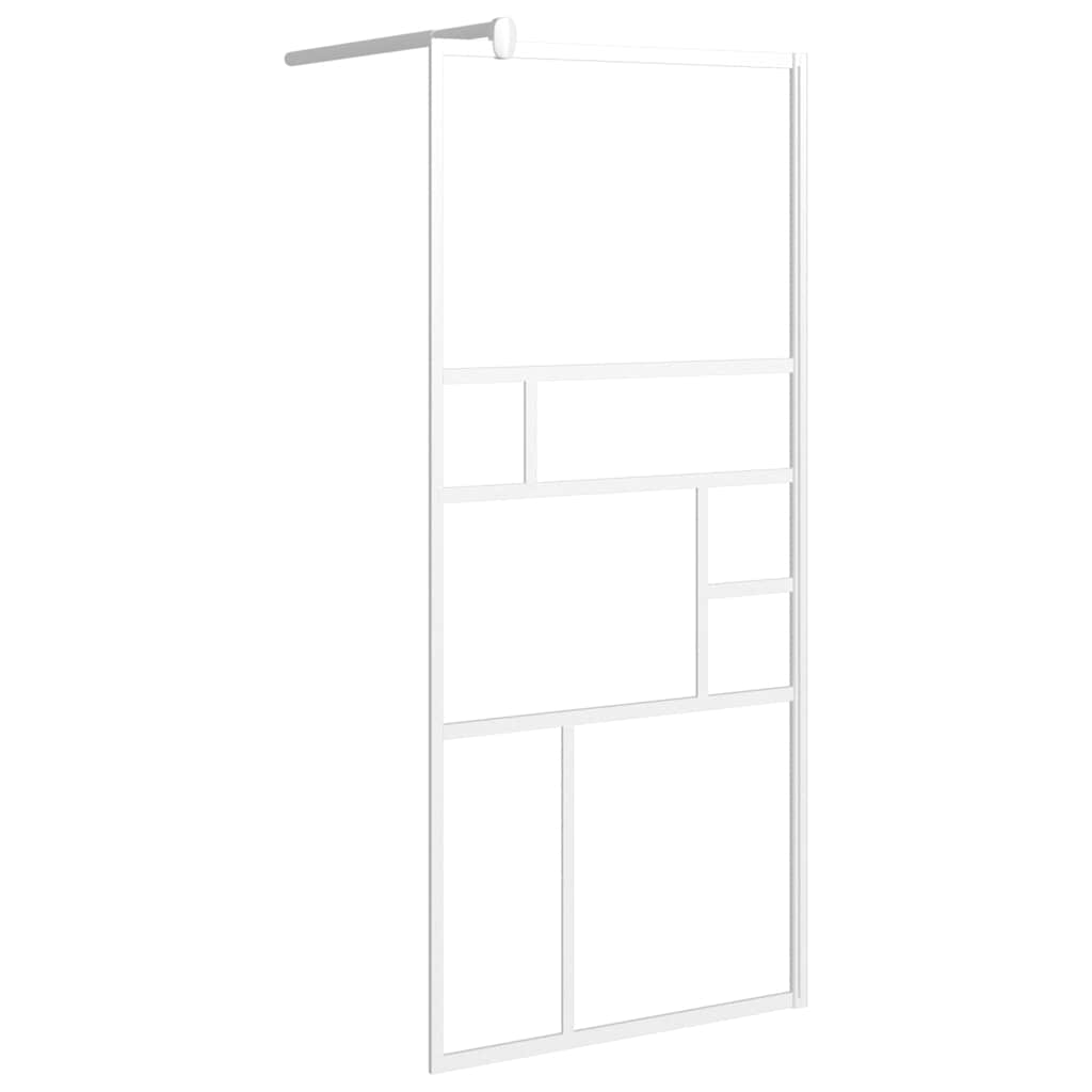 Pregrada za tuš 80 x 195 cm sa staklom ESG bijela