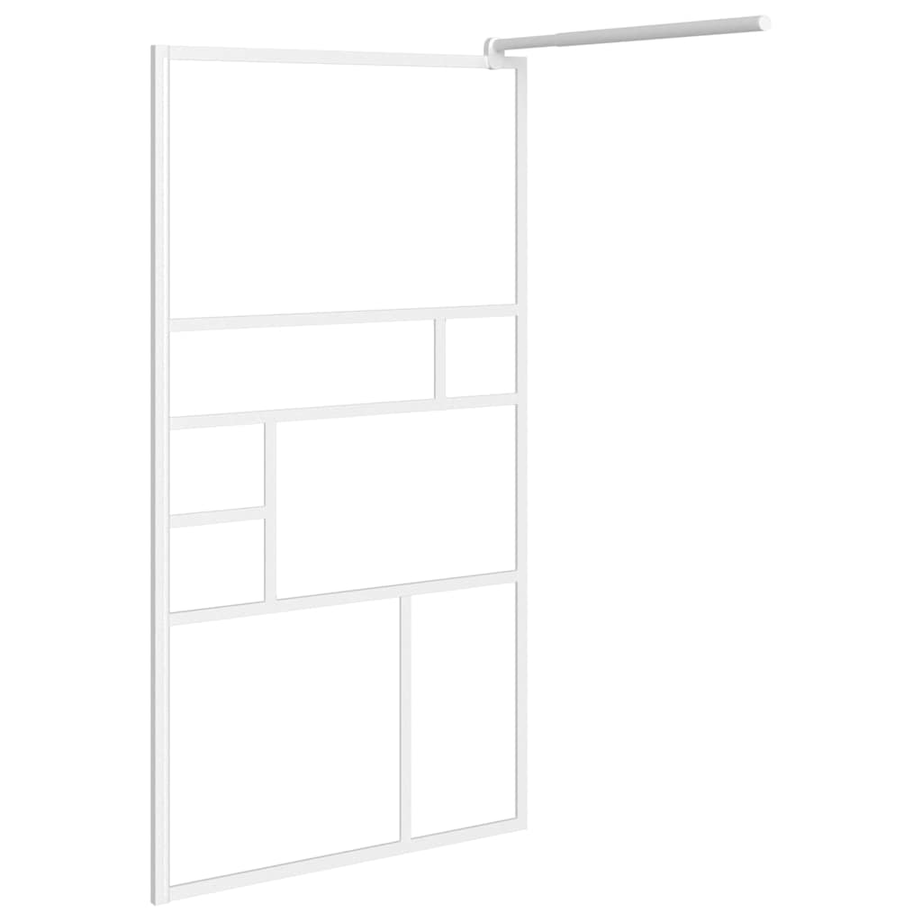Pregrada za tuš 80 x 195 cm sa staklom ESG bijela