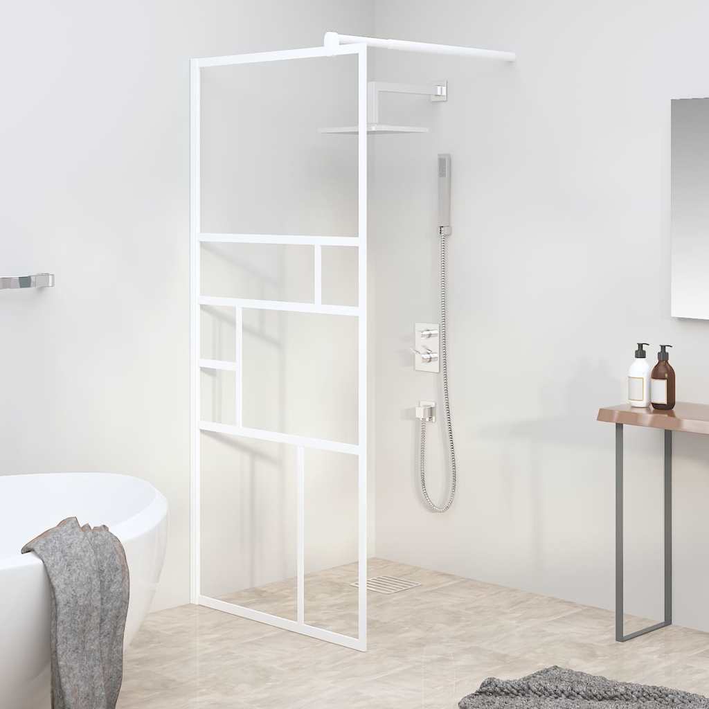 Pregrada za tuš 80 x 195 cm sa staklom ESG bijela