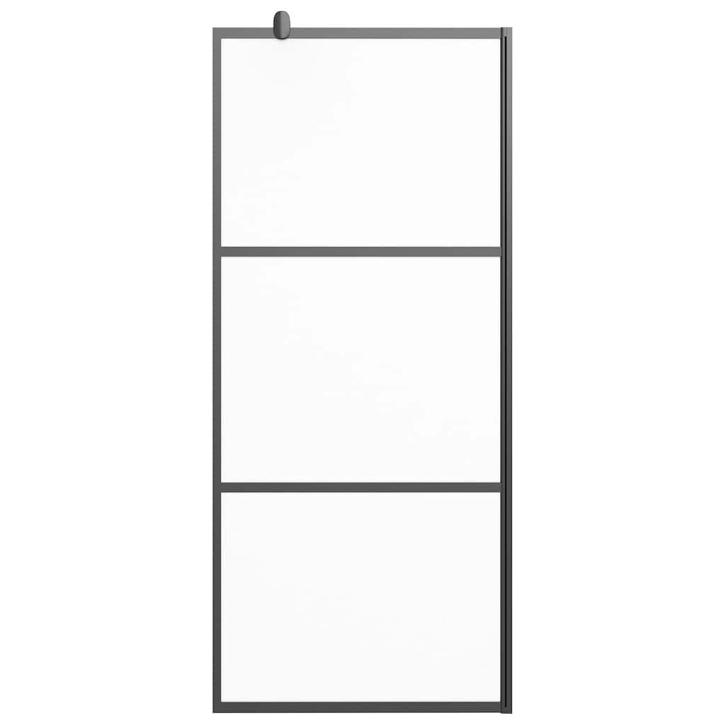 Pregrada za tuš 90 x 195 cm s mutnim staklom ESG crna