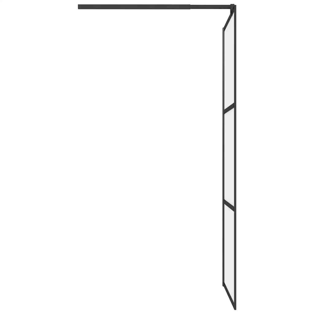 Pregrada za tuš 90 x 195 cm s mutnim staklom ESG crna