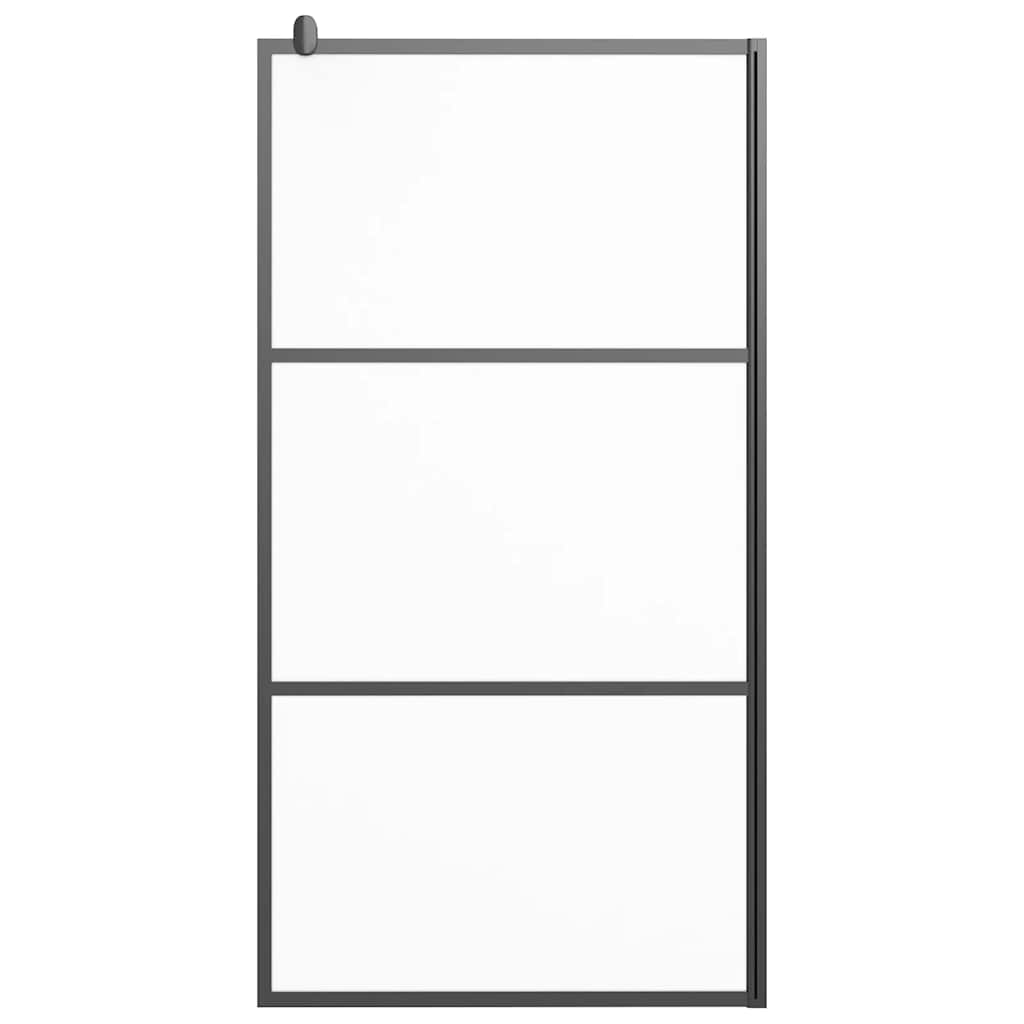 Pregrada za tuširanje 100 x 195 cm s mutnim staklom ESG crna