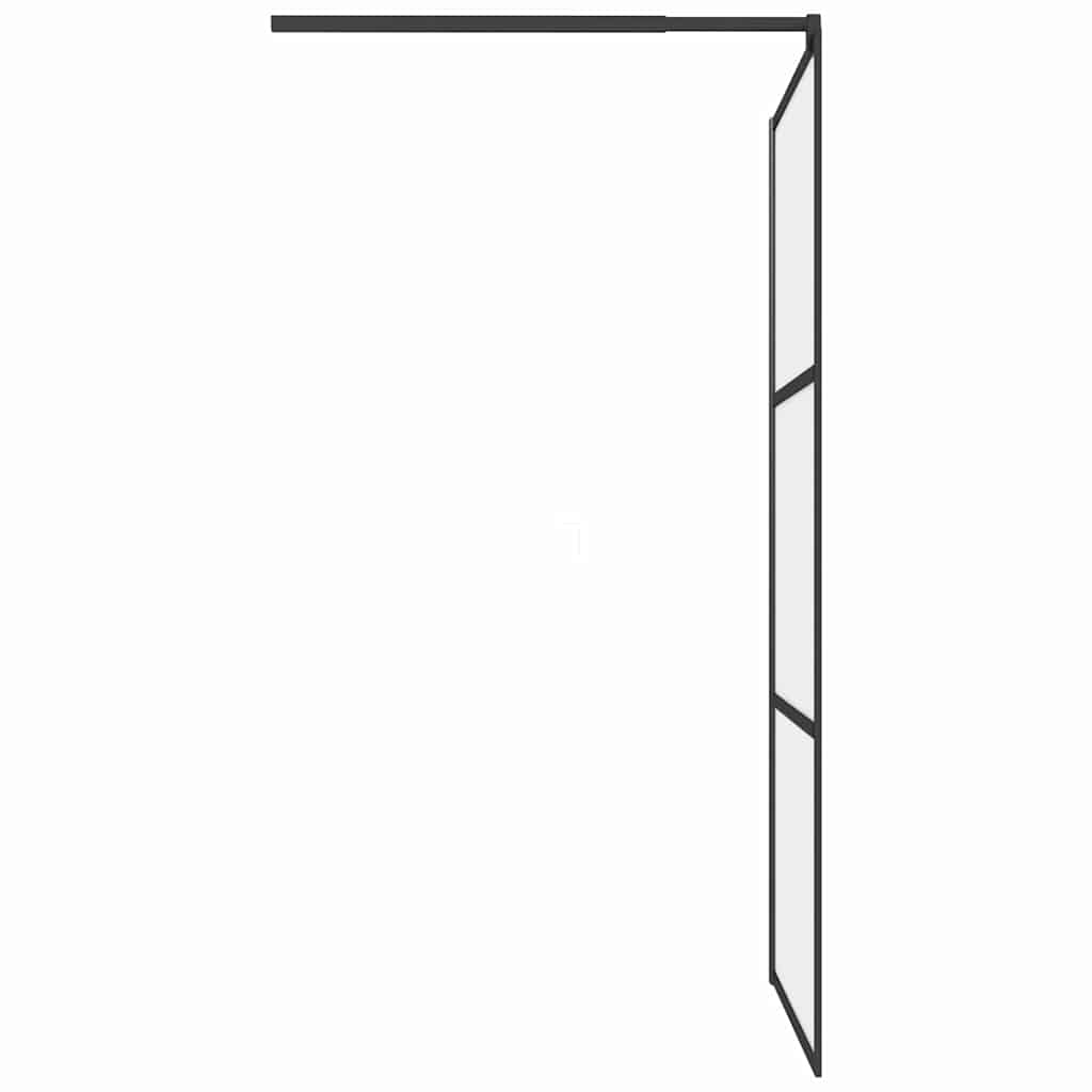 Pregrada za tuširanje 100 x 195 cm s mutnim staklom ESG crna