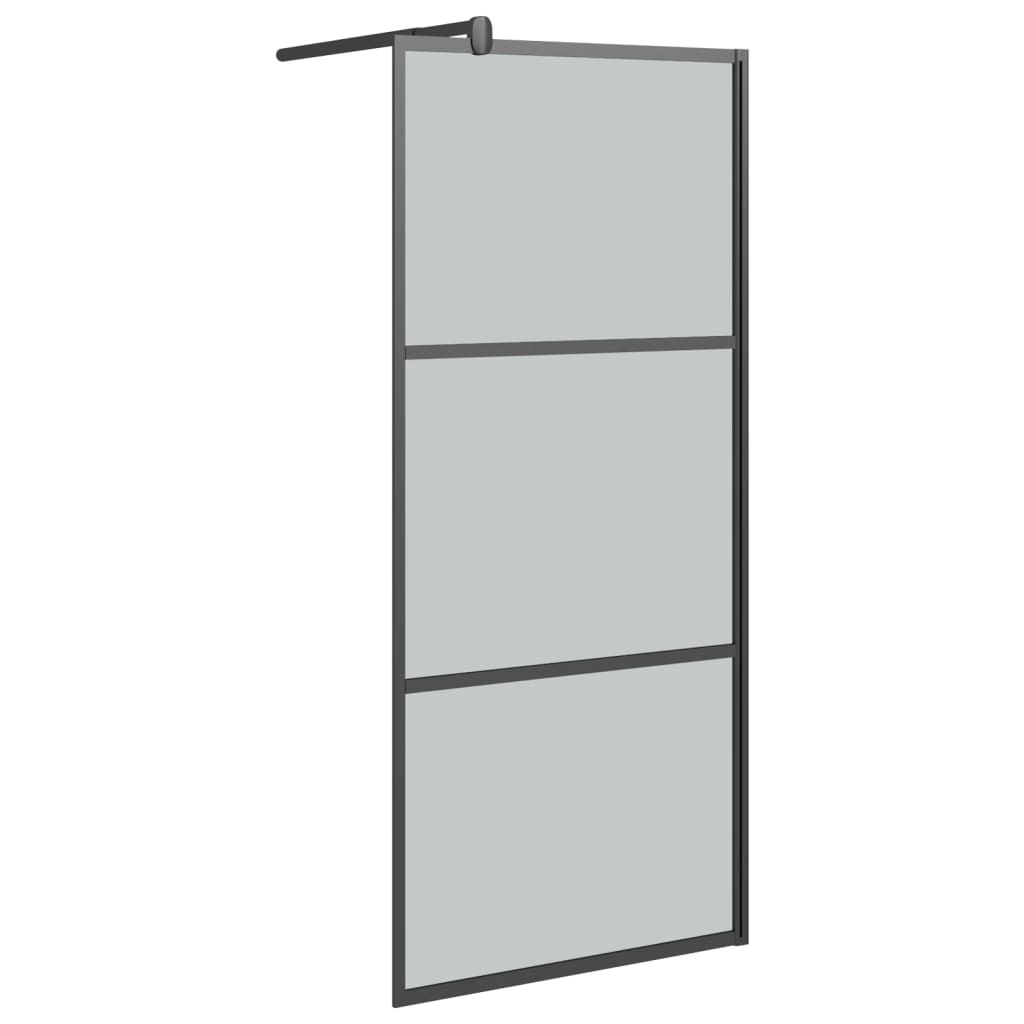 Pregrada za tuširanje 80 x 195 cm s tamnim staklom ESG crna