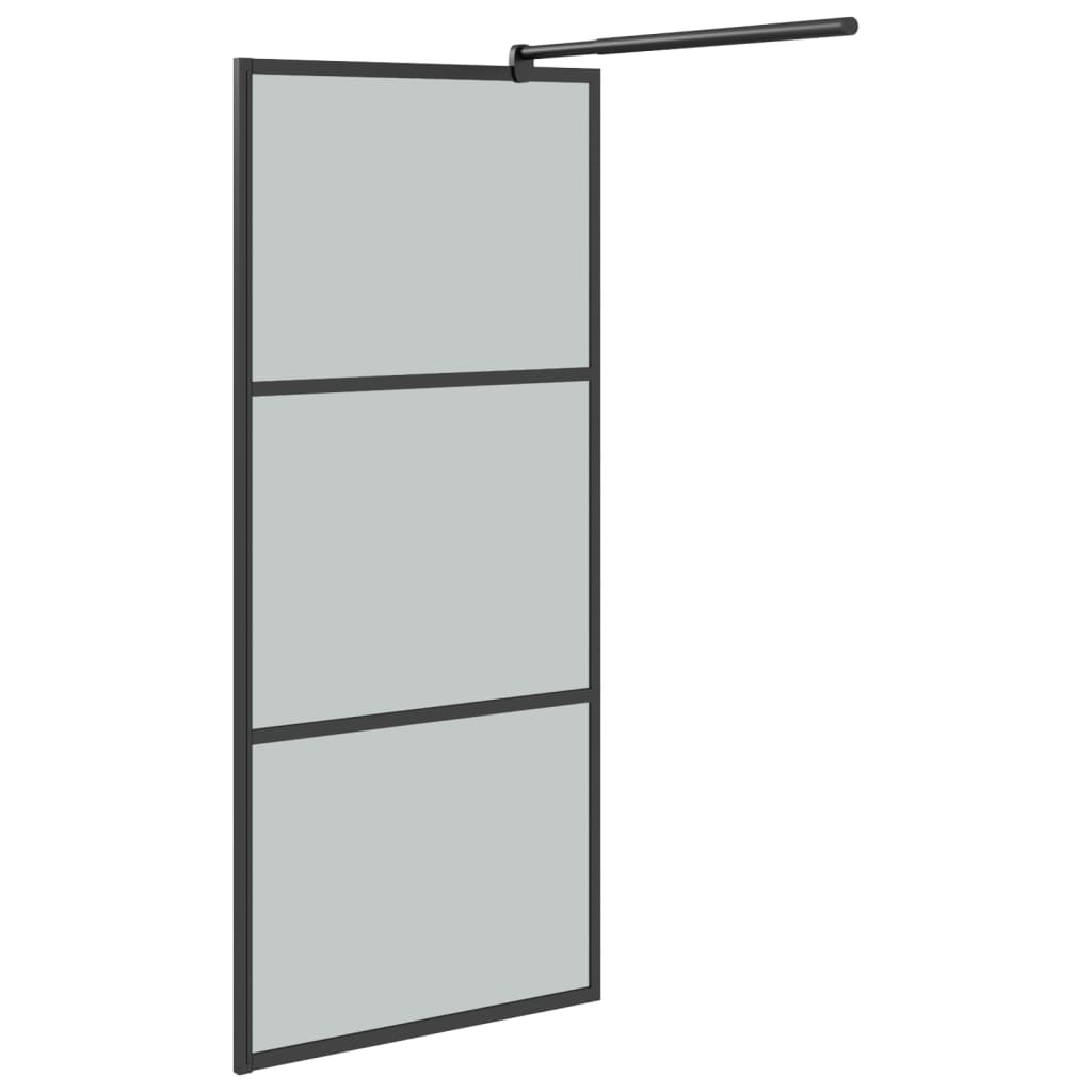 Pregrada za tuširanje 80 x 195 cm s tamnim staklom ESG crna