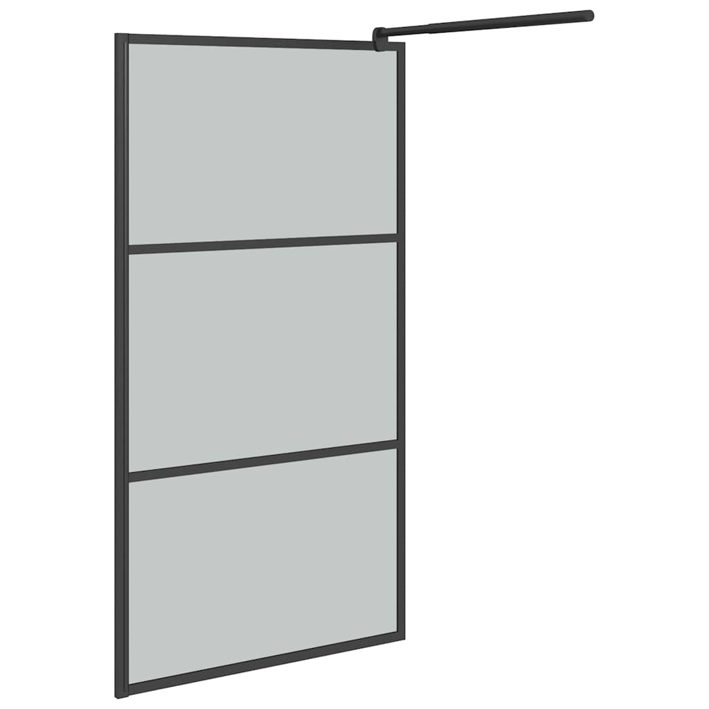 Pregrada za tuširanje 100 x 195 cm s tamnim staklom ESG crna