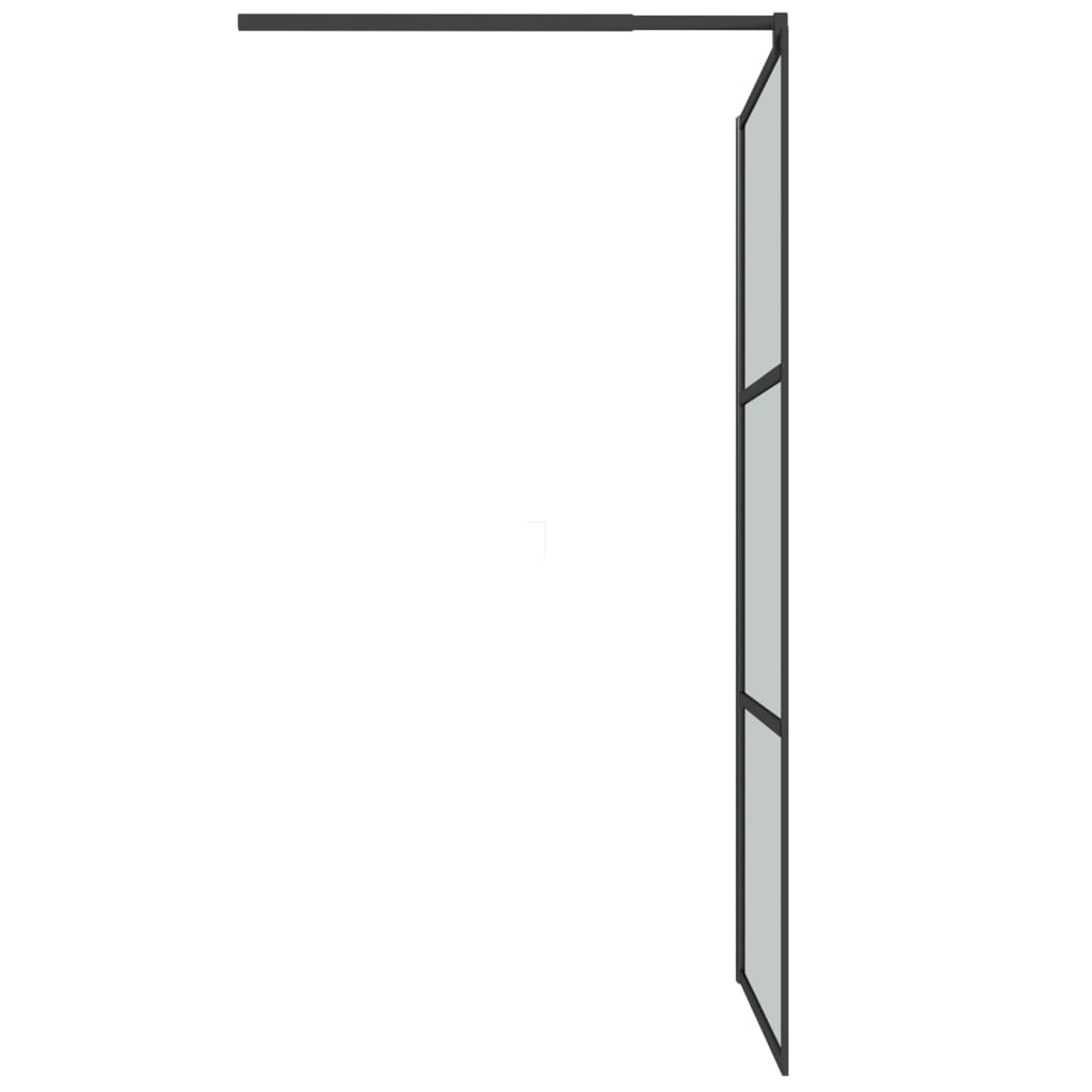 Pregrada za tuširanje 100 x 195 cm s tamnim staklom ESG crna