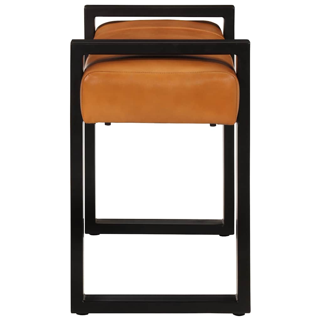 Klupa crno-smeđa 110 cm od prave kozje kože