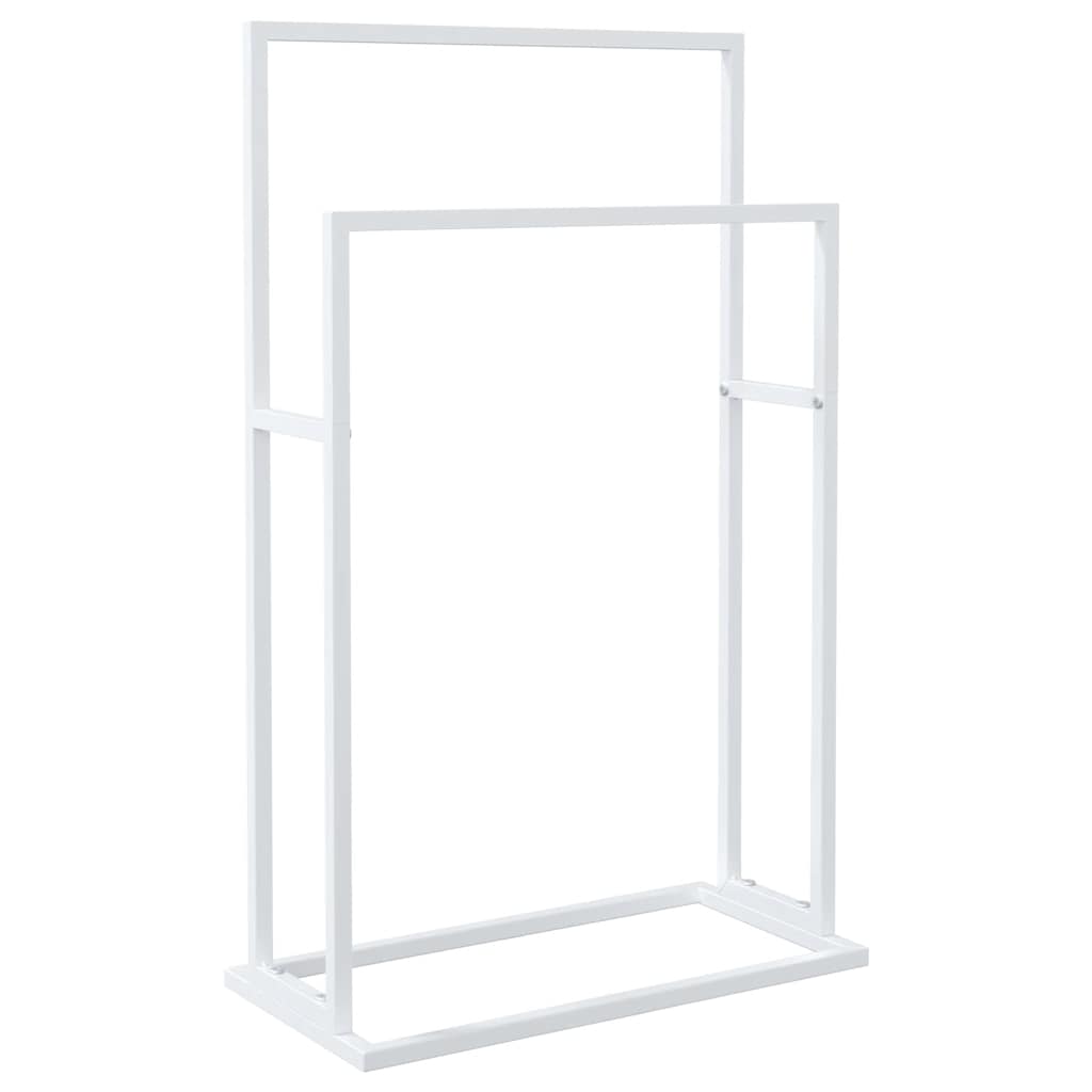 Samostojeći stalak za ručnike bijeli 48 x 24 x 78,5 cm željezni