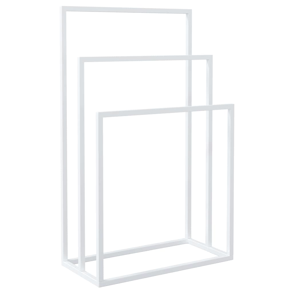 Samostojeći stalak za ručnike bijeli 48 x 24 x 79 cm željezni