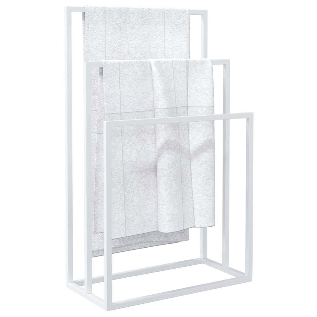 Samostojeći stalak za ručnike bijeli 48 x 24 x 79 cm željezni