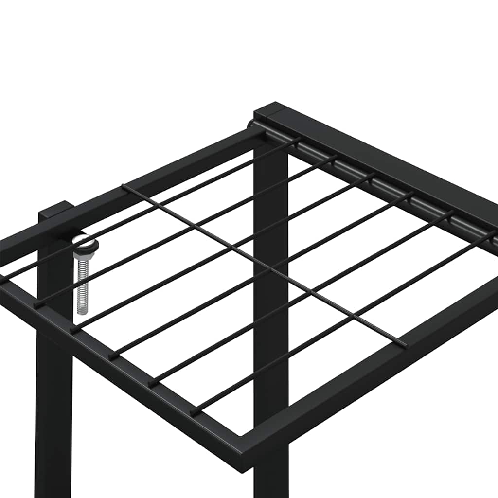 Stalak za cvijeće s kotačima 94,5x24,5x91,5 cm crni željezni