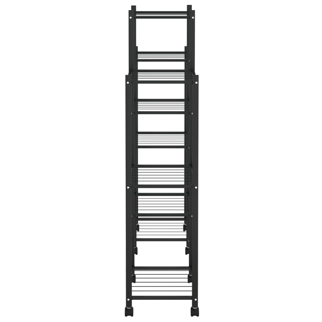 Stalak za cvijeće s kotačima 83 x 25 x 103,5 cm crni željezni