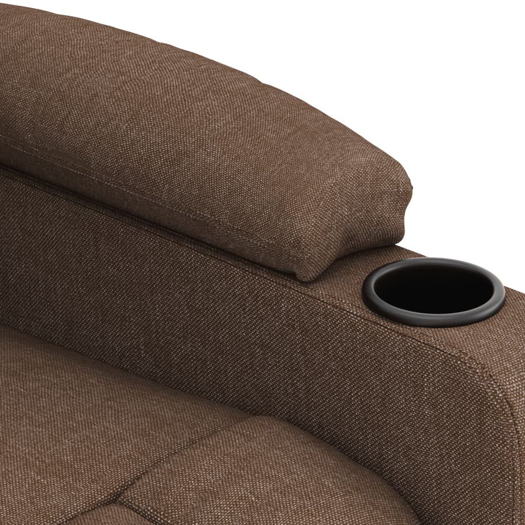 Električni naslonjač od tkanine smeđi