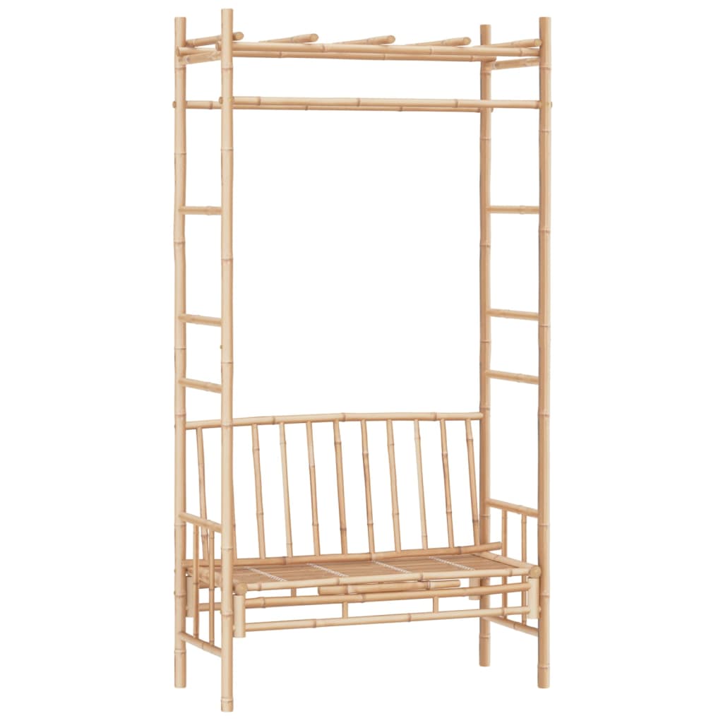 Vrtna klupa s pergolom 116 cm od bambusa