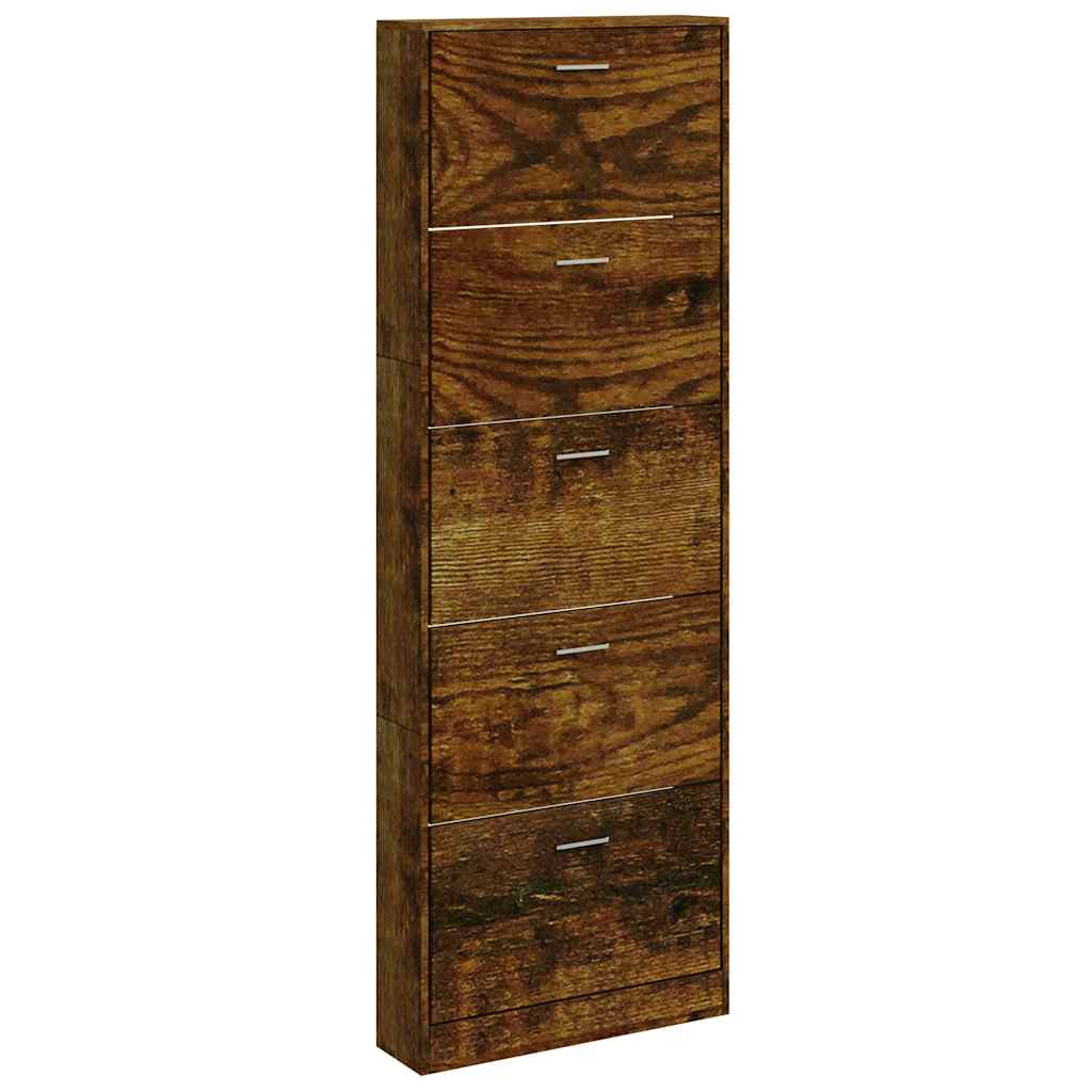 Ormarić za cipele boja hrasta 59x17x169 cm konstruirano drvo
