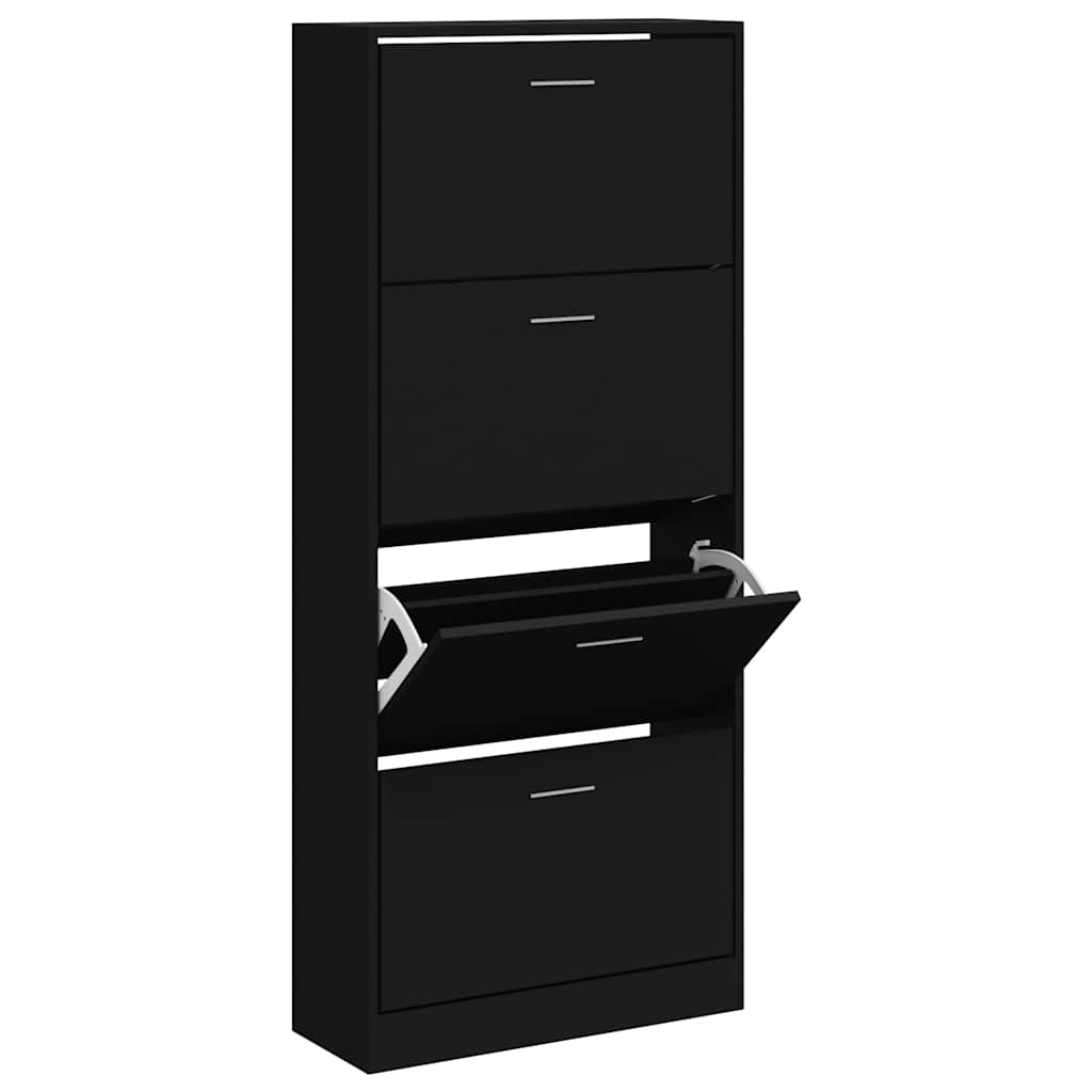 Ormarić za cipele crna 63 x 24 x 147 cm od konstruiranog drva