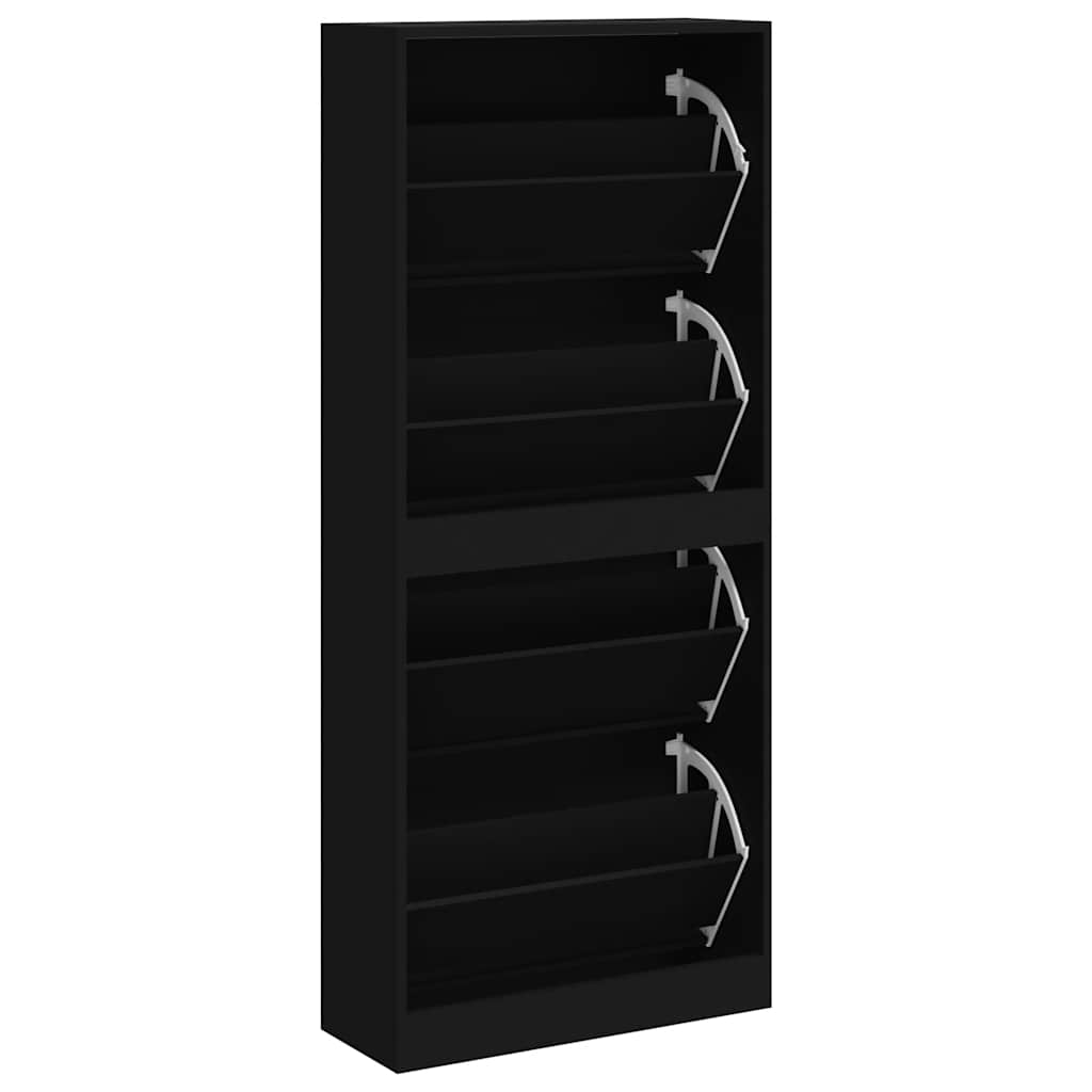 Ormarić za cipele crna 63 x 24 x 147 cm od konstruiranog drva
