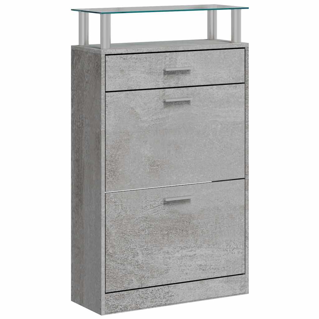 Ormarić za cipele boja betona 63x24x104 cm konstruirano drvo