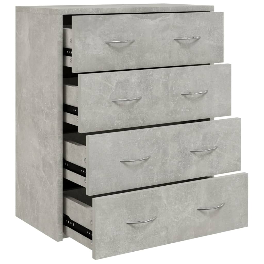 Komoda s 4 ladice 60 x 30,5 x 71 cm visoki sjaj bijela