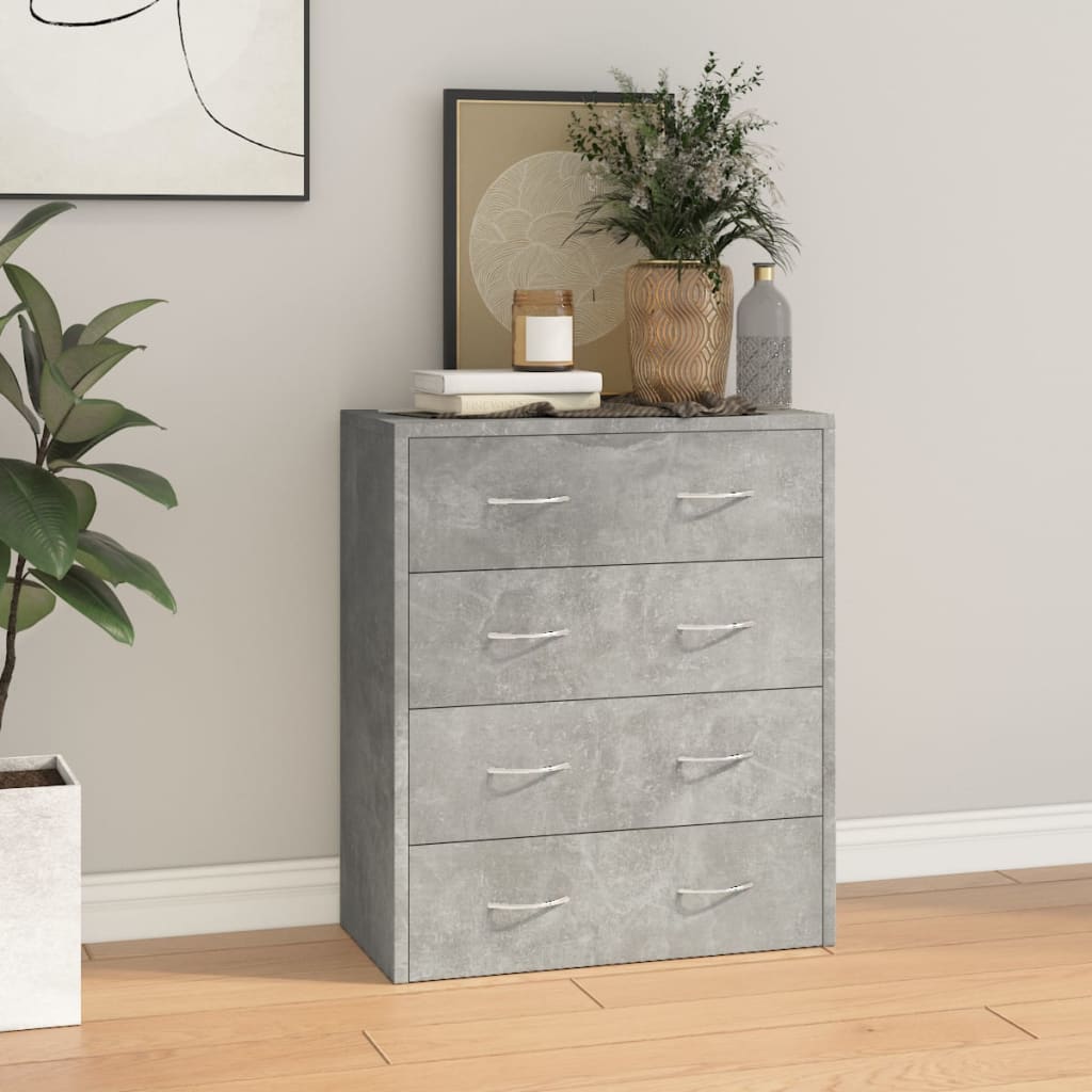 Komoda s 4 ladice 60 x 30,5 x 71 cm visoki sjaj bijela