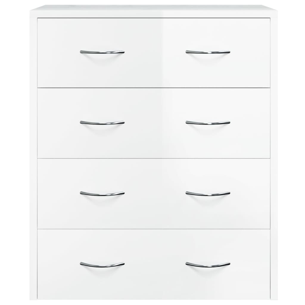Komoda s 4 ladice 60 x 30,5 x 71 cm visoki sjaj bijela