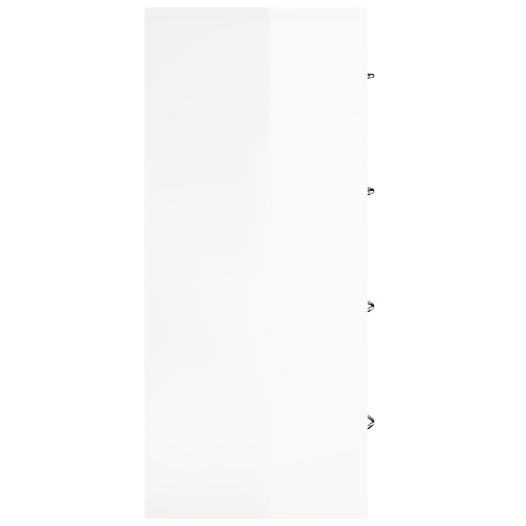 Komoda s 4 ladice 60 x 30,5 x 71 cm visoki sjaj bijela