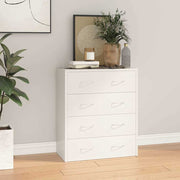 Komoda s 4 ladice 60 x 30,5 x 71 cm visoki sjaj bijela