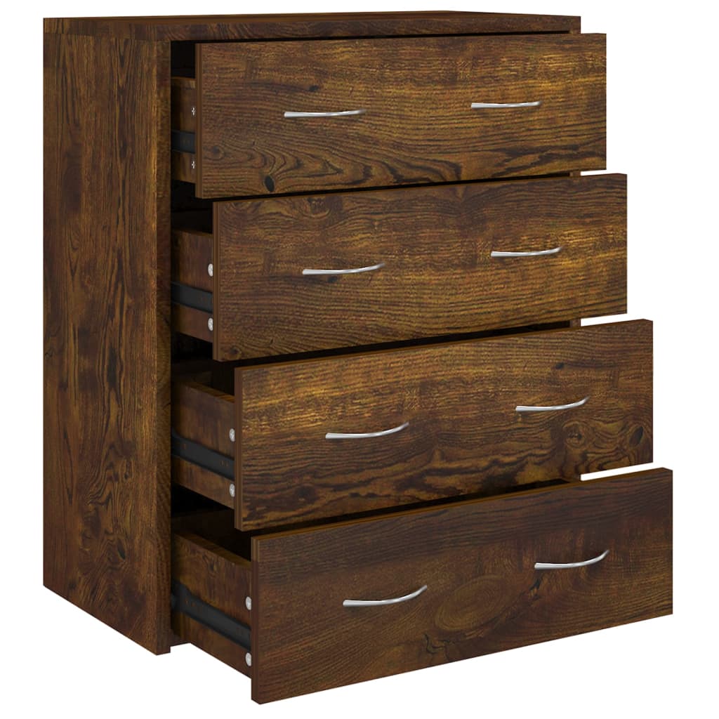 Komoda s 4 ladice 60 x 30,5 x 71 cm boja dimljenog hrasta