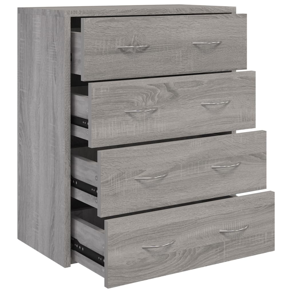 Komoda s 4 ladice 60 x 30,5 x 71 cm visoki sjaj bijela