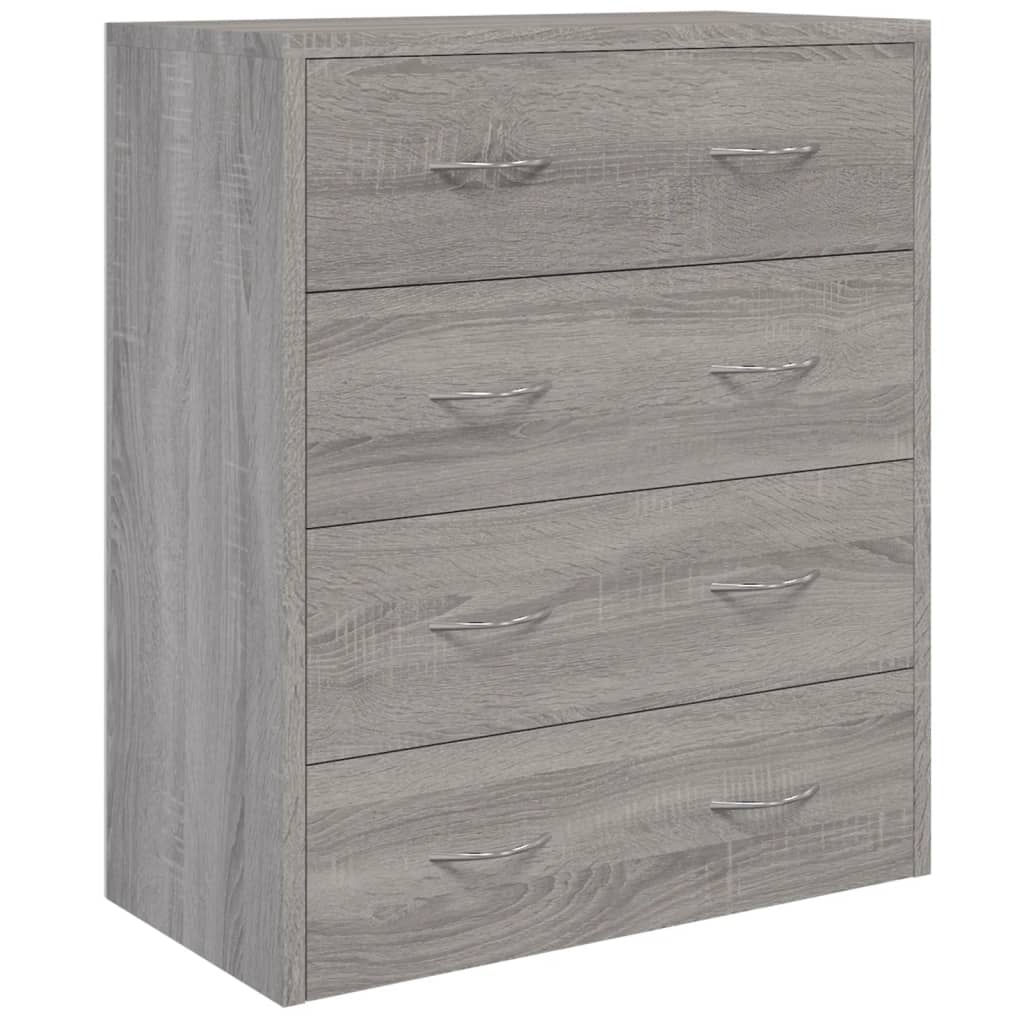 Komoda s 4 ladice 60 x 30,5 x 71 cm visoki sjaj bijela