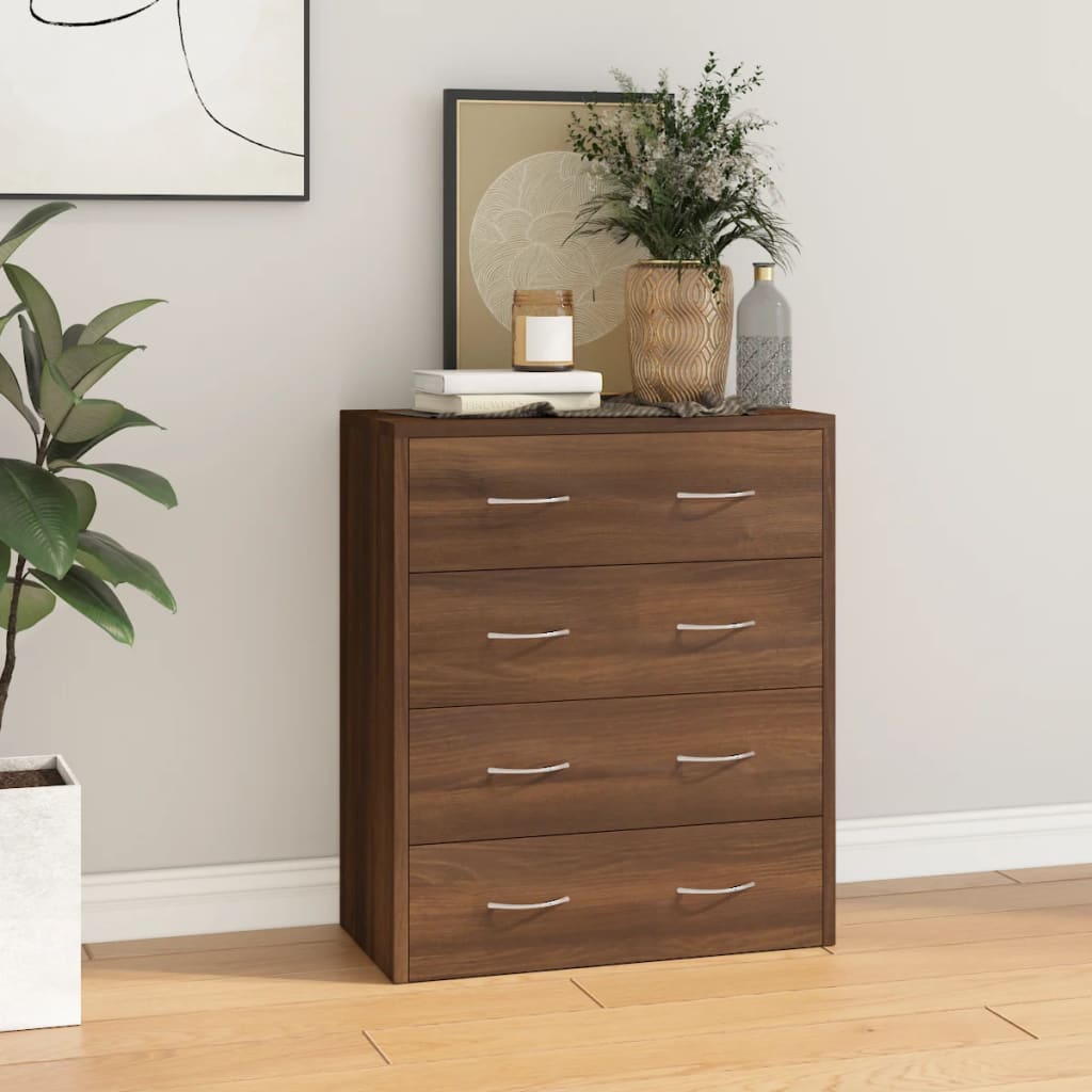 Komoda s 4 ladice 60 x 30,5 x 71 cm boja smeđeg hrasta