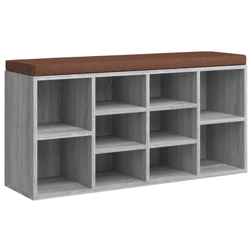 Klupa za cipele boja sivog hrasta 103x30x48cm konstruirano drvo