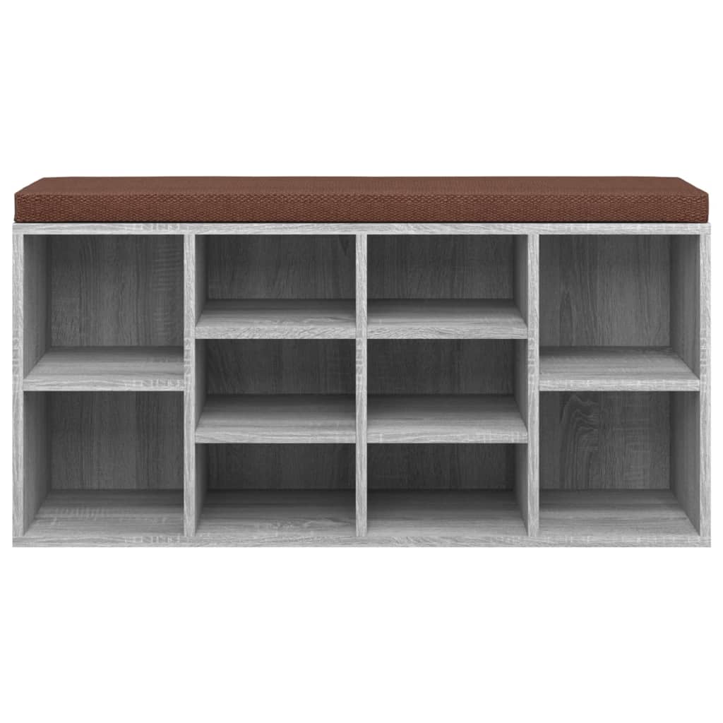Klupa za cipele boja sivog hrasta 103x30x48cm konstruirano drvo