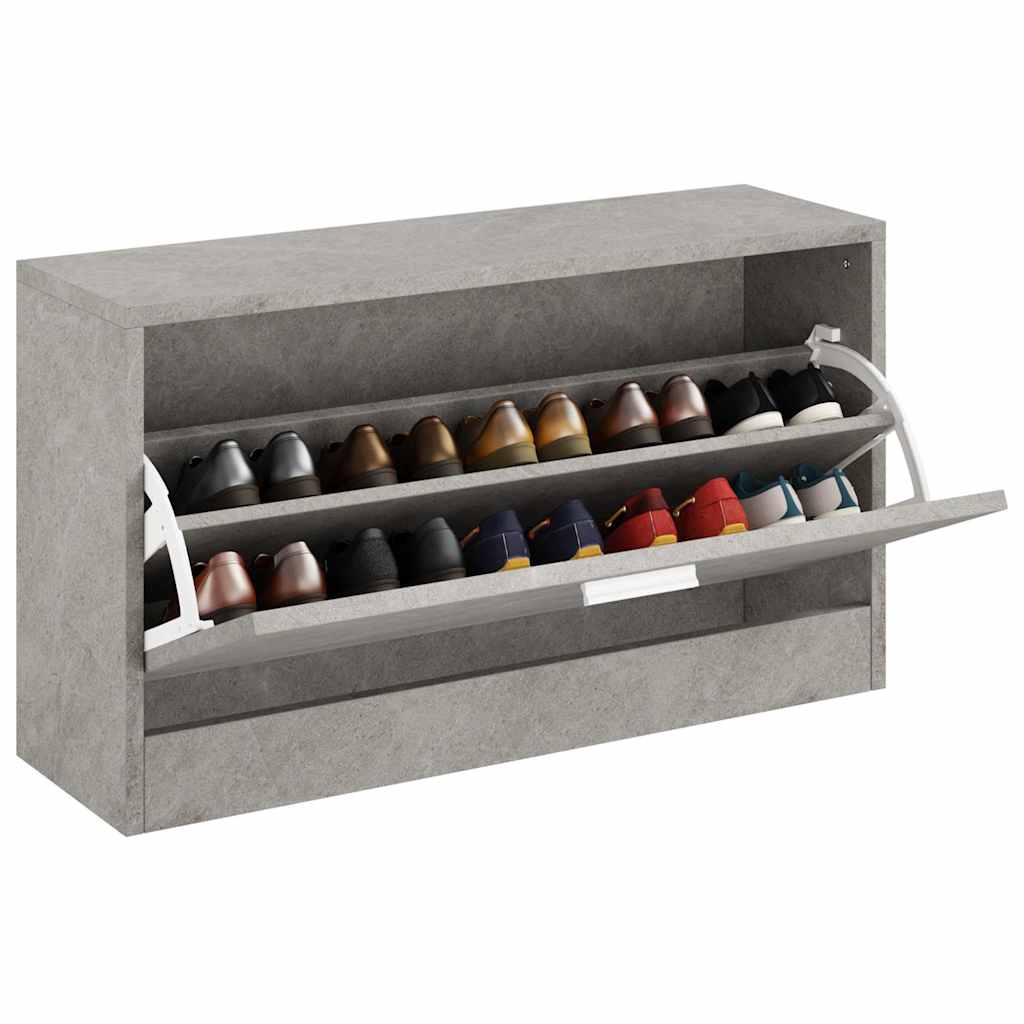 Klupa za cipele boja betona 80x24x45 cm konstruirano drvo
