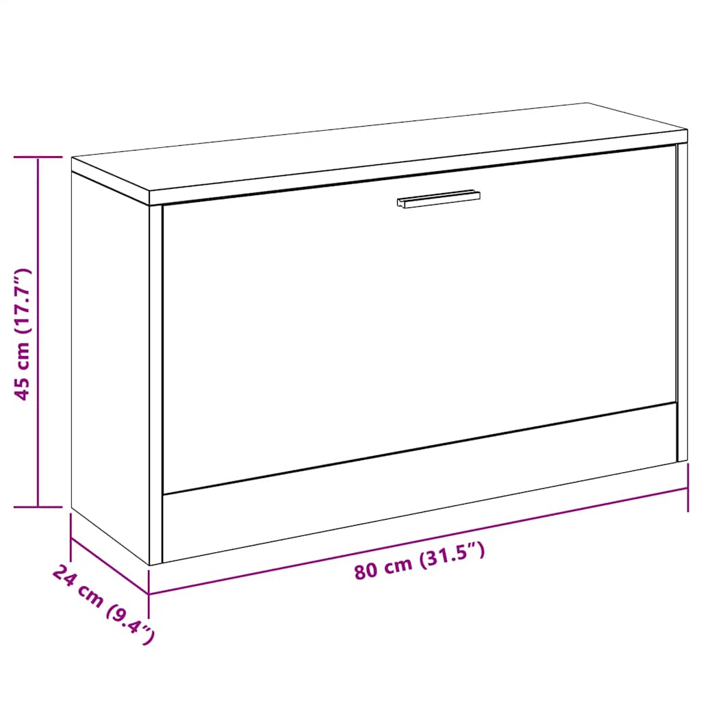 Klupa za cipele boja hrasta 80 x 24 x 45 cm konstruirano drvo