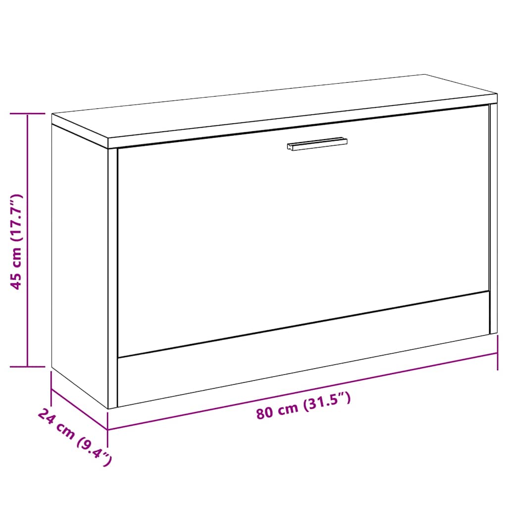 Klupa za cipele Smeđi hrast 80 x 24 x 45 cm konstruirano drvo