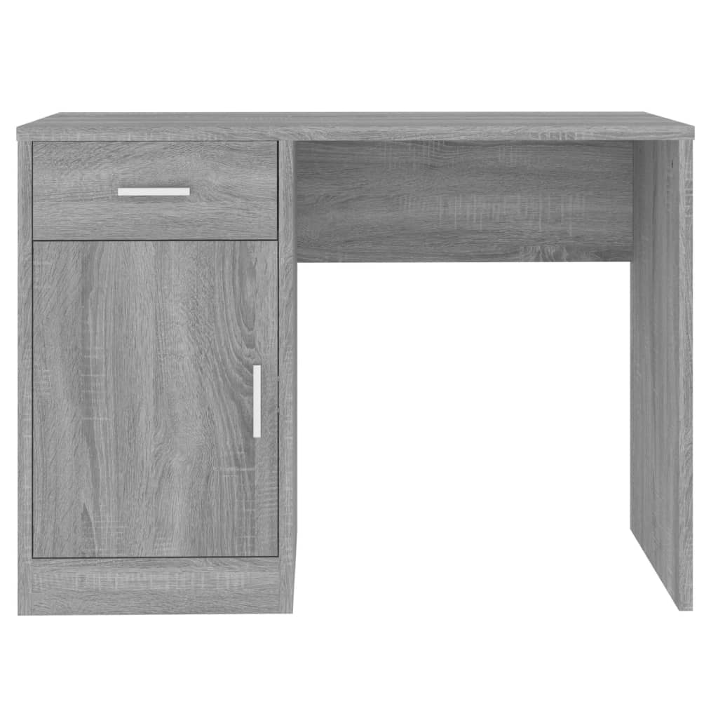 Radni stol s ladicom i ormarićem sivi hrast 100x40x73 cm drveni