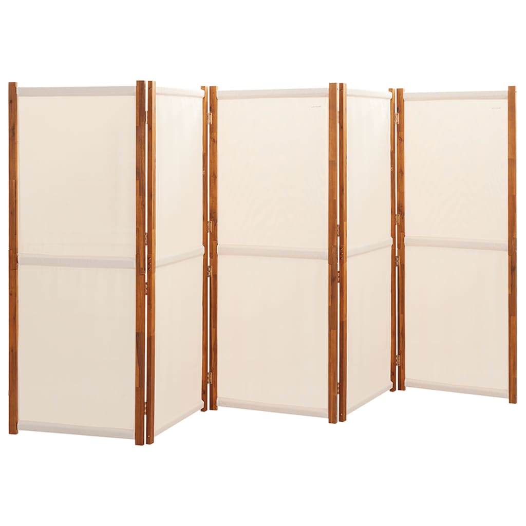Sobna pregrada s 5 panela krem bijela 350 x 180 cm