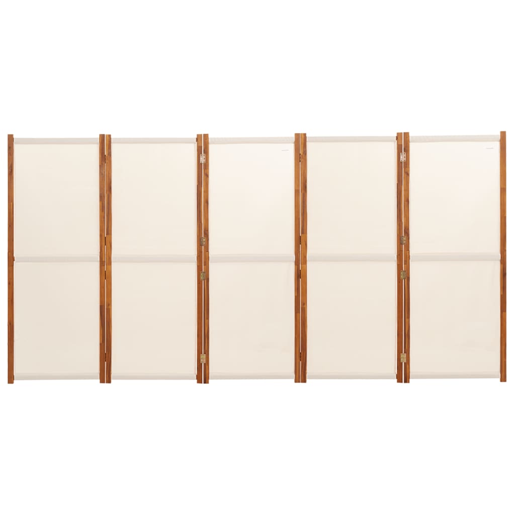 Sobna pregrada s 5 panela krem bijela 350 x 180 cm