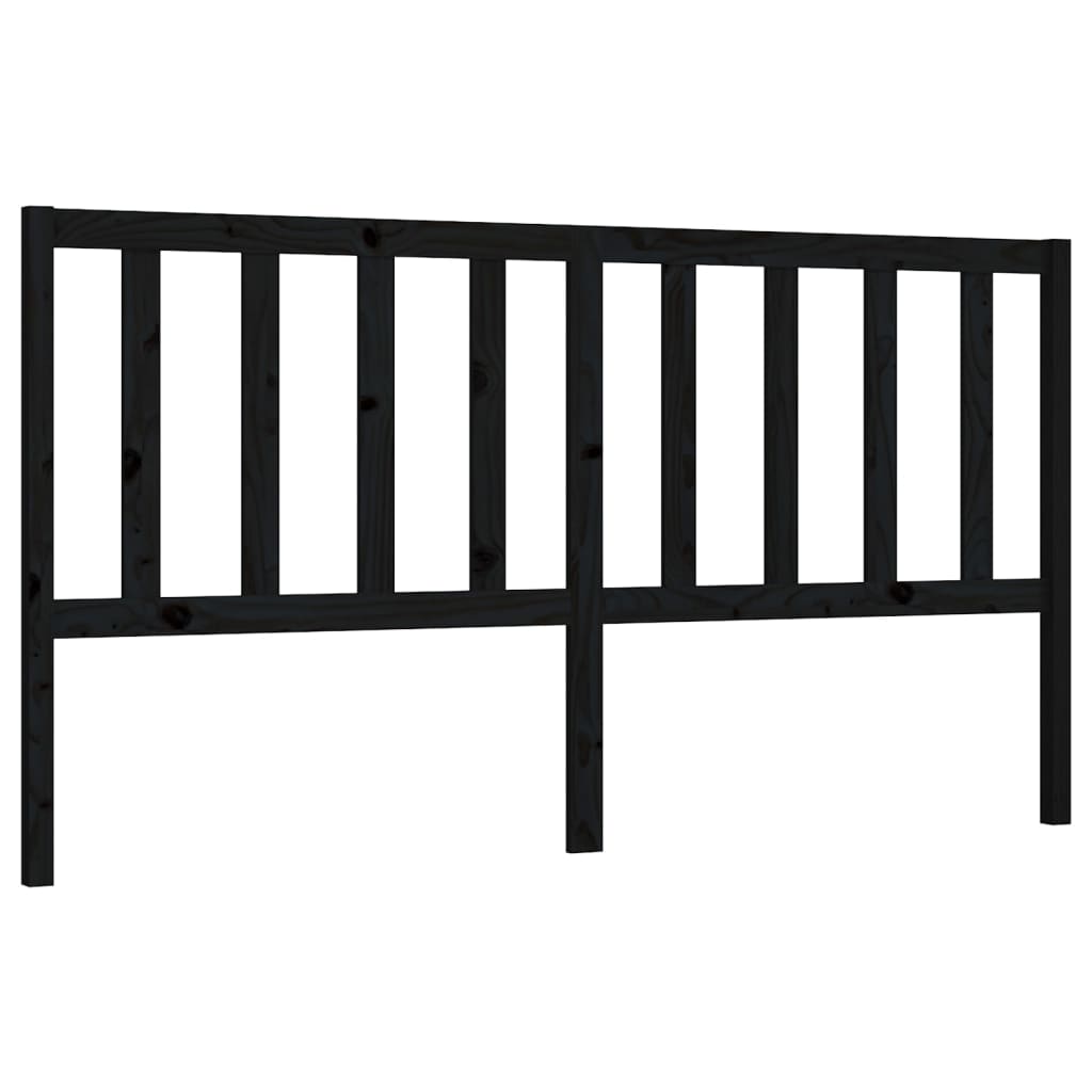 Uzglavlje za krevet crno 206 x 4 x 100 cm od masivne borovine