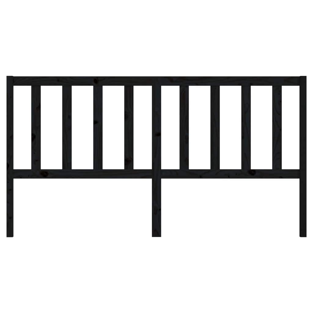 Uzglavlje za krevet crno 206 x 4 x 100 cm od masivne borovine