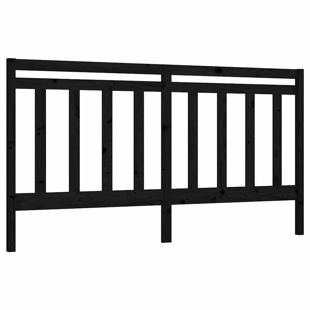 Uzglavlje za krevet crno 206 x 4 x 100 cm od masivne borovine