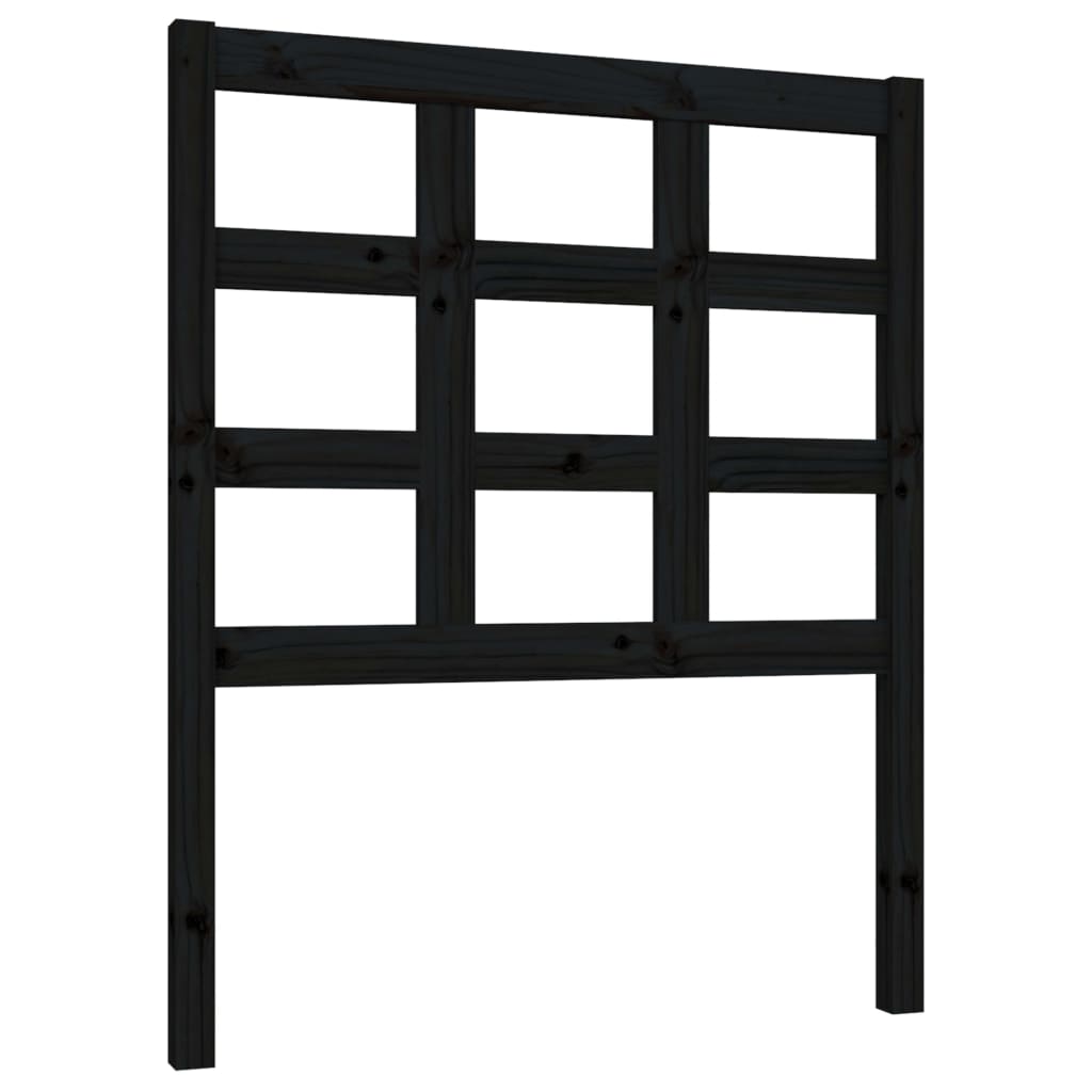 Uzglavlje za krevet crno 80,5 x 4 x 100 cm od masivne borovine