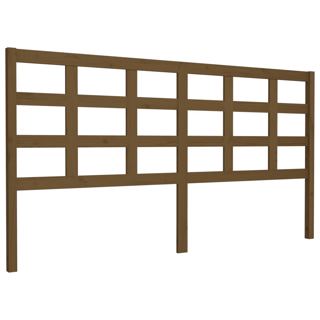 Uzglavlje za krevet boja meda 185,5x4x100 cm masivna borovina