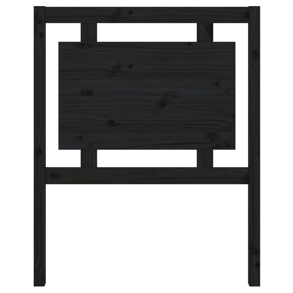 Uzglavlje za krevet crno 80,5 x 4 x 100 cm od masivne borovine