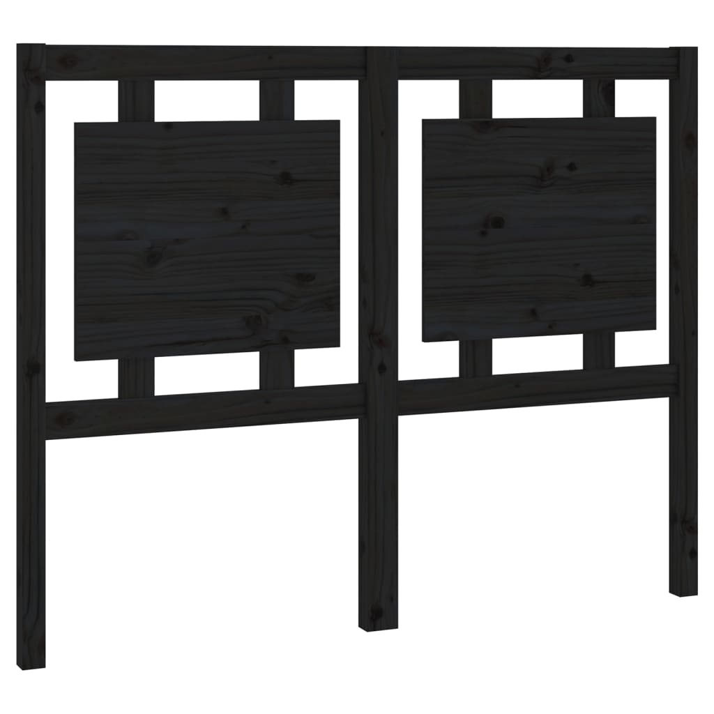 Uzglavlje za krevet crno 125,5 x 4 x 100 cm od masivne borovine
